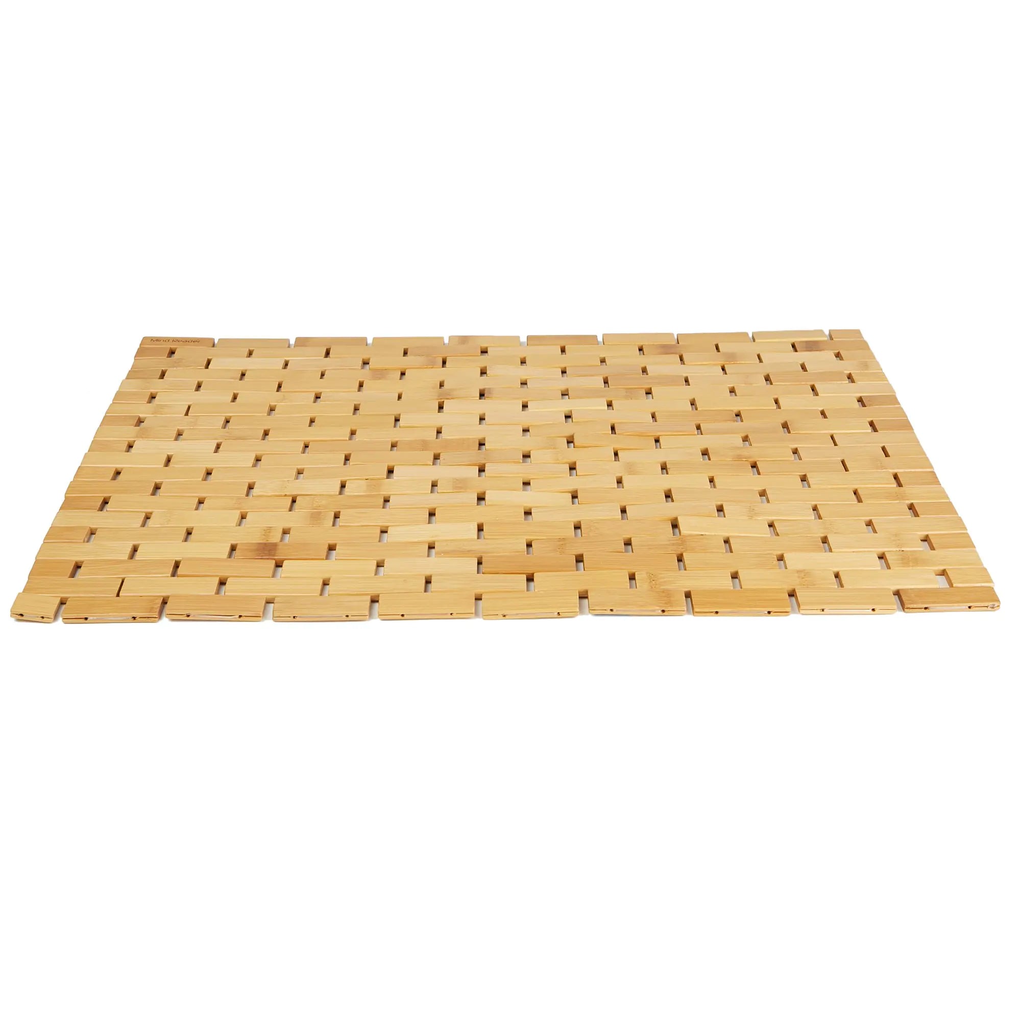 Mind Reader Bath Mat Shower Mat Bathtub Mat Bathroom Accessory Wood Rayon from Bamboo 23.5"L x 16.5"W x 0.4"H Brown